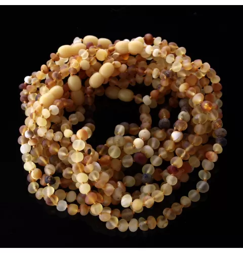 10 Raw Mix BAROQUE Baltic amber teething necklaces 28cm