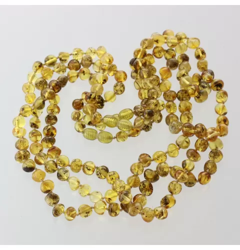 3 Big Green BAROQUE Baltic amber adult necklaces 51cm