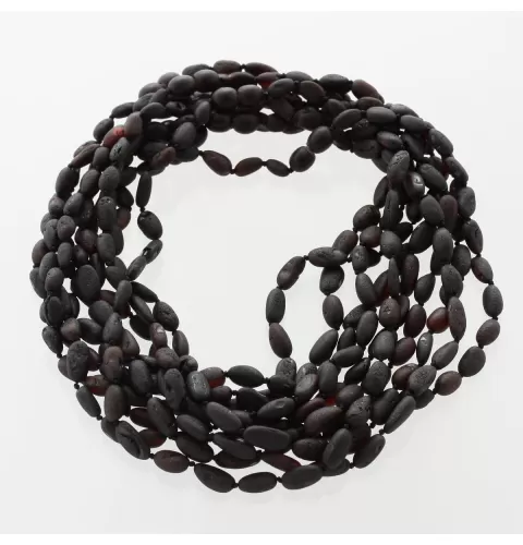 10 Raw Cherry BEANS Baby teething Baltic amber necklaces 38cm