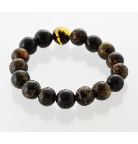 Large Dark Baltic Amber BAROQUE Beads Stretchy Bracelet 20cm