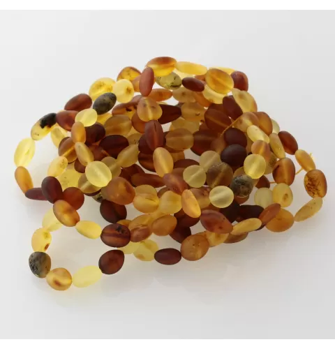10 Raw Mix BEANS Baltic amber stretch bracelet 19cm