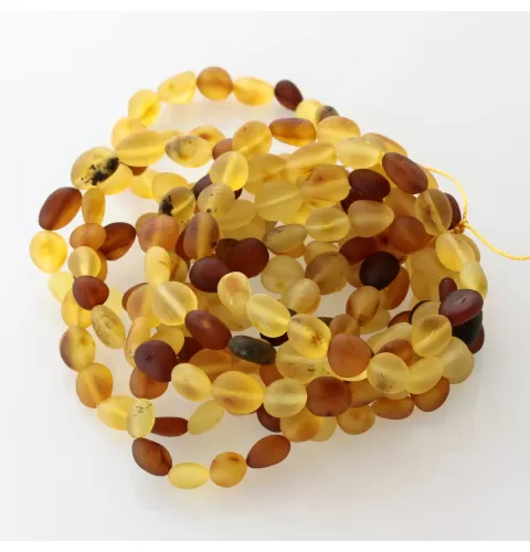 10 Raw Mix BEANS Baltic amber stretch bracelet 19cm