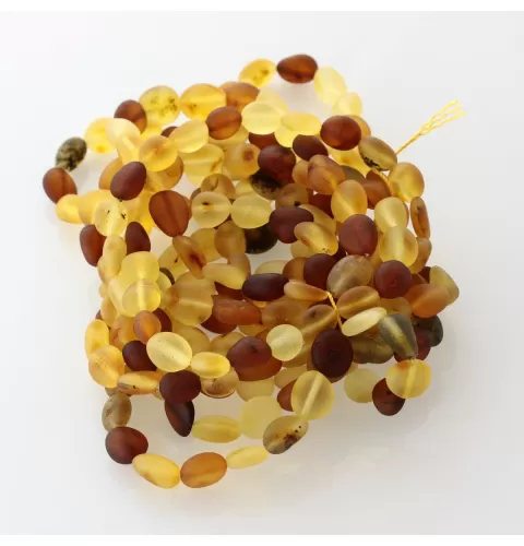 10 Raw Mix BEANS Baltic amber stretch bracelet 19cm