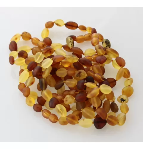 10 Raw Mix BEANS Baltic amber adult bracelets 19cm