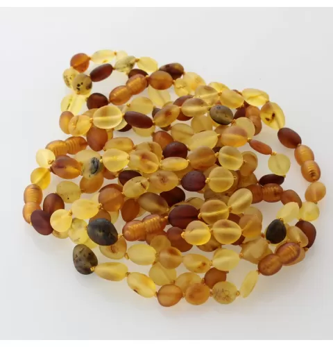 10 Raw Mix BEANS Baltic amber adult bracelets 19cm