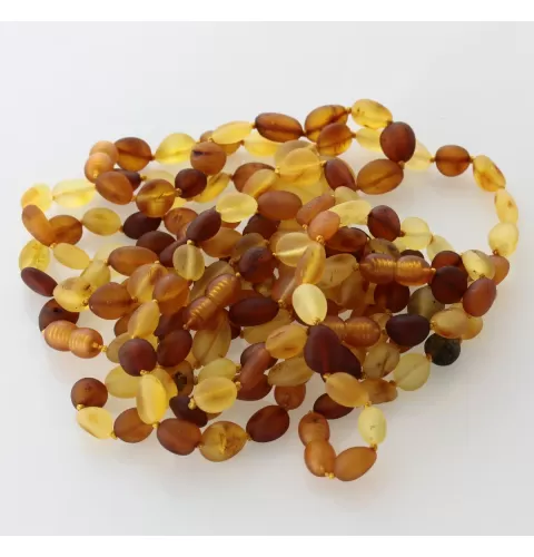 10 Raw Mix BEANS Baltic amber adult bracelets 19cm