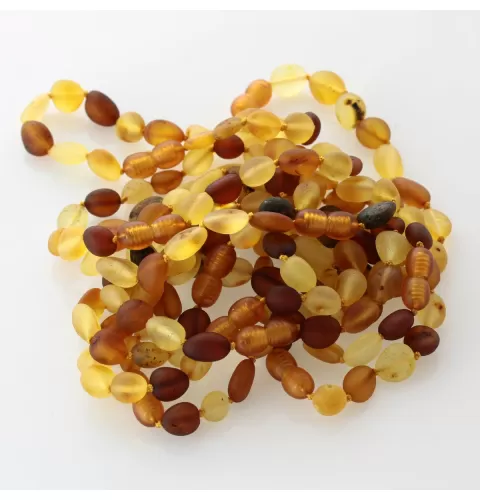 10 Raw Mix BEANS Baltic amber adult bracelets 19cm