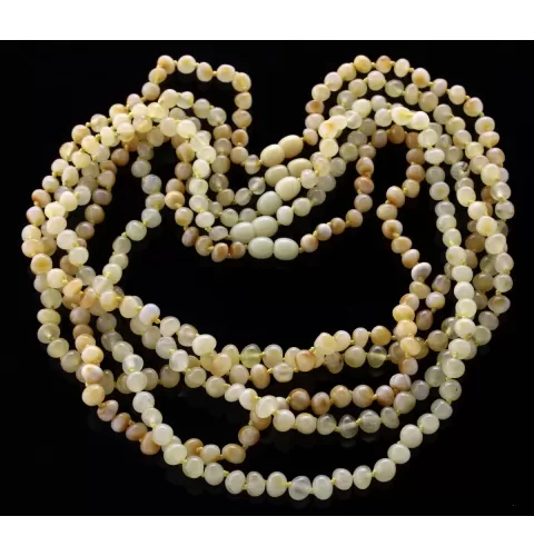 5 Milk BAROQUE Baltic amber adult necklaces 51cm