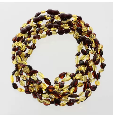 10 Multi BEANS Baby teething Baltic amber necklaces 33cm