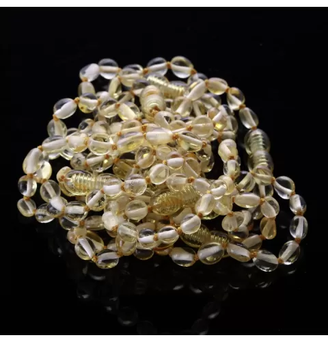 10 Lemon BEANS Baltic amber teething Baby bracelets 14cm