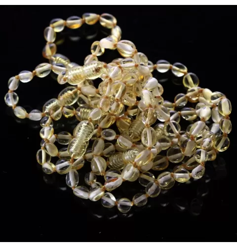 10 Lemon BEANS Baltic amber teething Baby bracelets 14cm