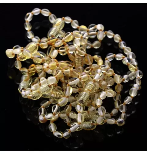 10 Lemon BEANS Baltic amber teething Baby bracelets 14cm