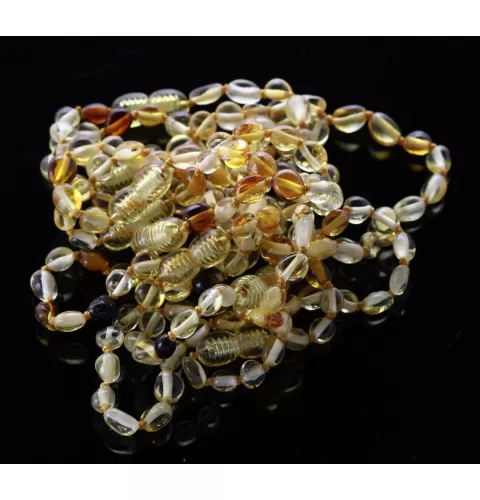 10 Mix BEANS Baltic amber teething Baby bracelets 14cm