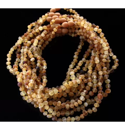 10 Raw Mix BAROQUE Baltic amber teething necklaces 38cm