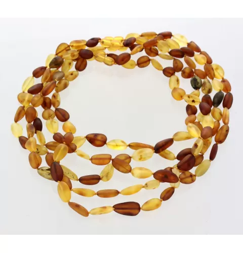 5 Raw Mix BEANS Baltic amber adult necklaces 45cm