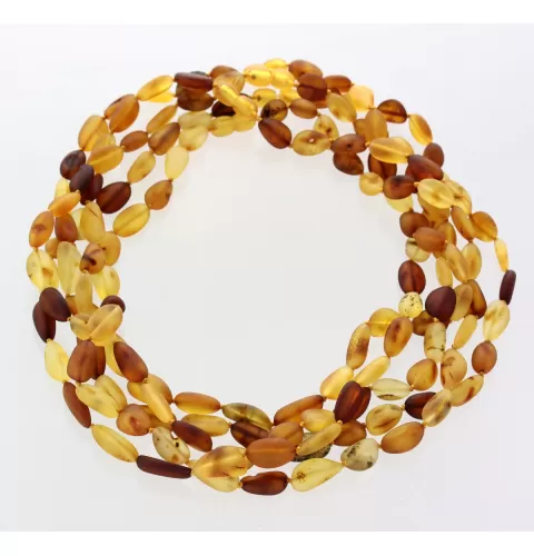 5 Raw Mix BEANS Baltic amber adult necklaces 45cm