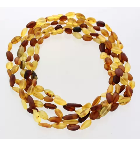 5 Raw Mix BEANS Baltic amber adult necklaces 45cm