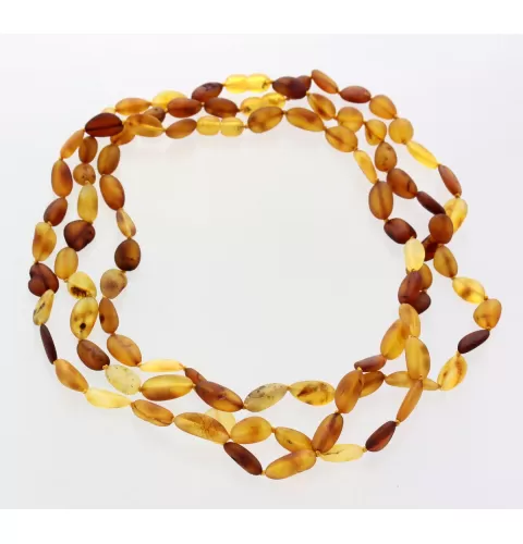 3 Raw Mix BEANS Baltic amber adult necklaces 45cm