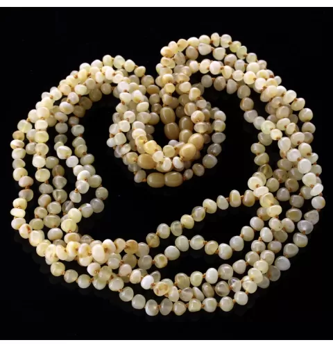 5 Milk BAROQUE beads Baltic amber adult necklaces 50cm
