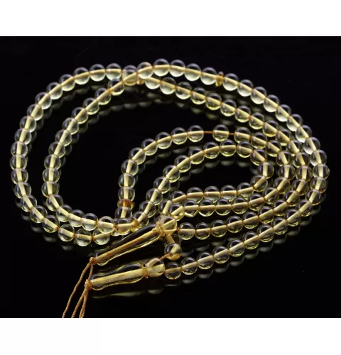 Lot of 2 Islamic 66 Honey Baltic amber Prayer ROUND beads