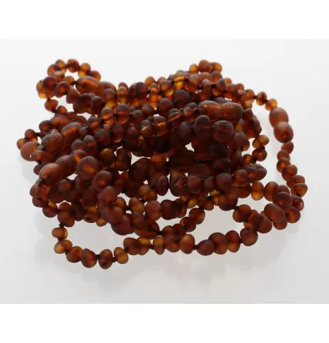 10 Raw Cognac BAROQUE Baltic Amber Bracelet 19cm