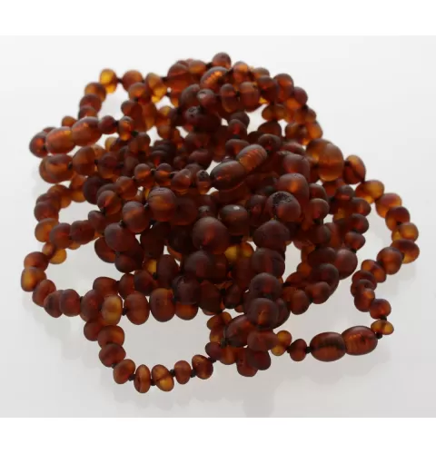 10 Raw Cognac BAROQUE Baltic Amber Bracelet 19cm