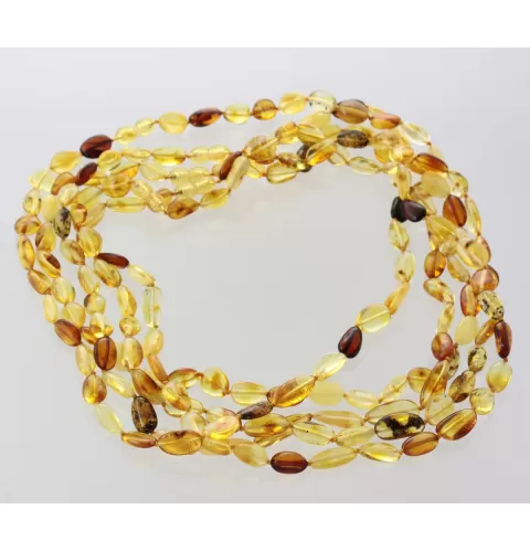 5 Mix BEANS Baltic amber adult necklaces 51cm