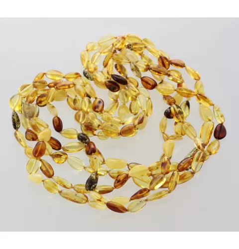 5 Mix BEANS Baltic amber adult necklaces 51cm