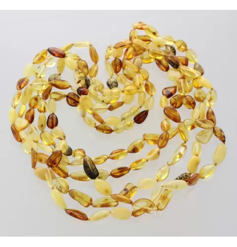 5 Mix BEANS Baltic amber adult necklaces 51cm