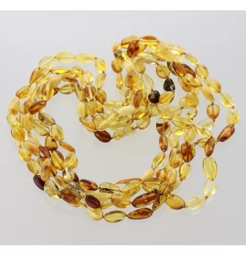 5 Mix BEANS Baltic amber adult necklaces 51cm