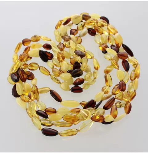 5 Mix BEANS Baltic amber adult necklaces 51cm