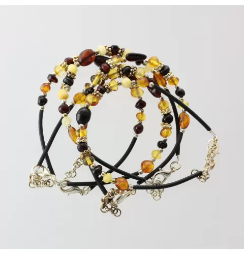 5 Baltic Amber Bangle Bracelets for Adults