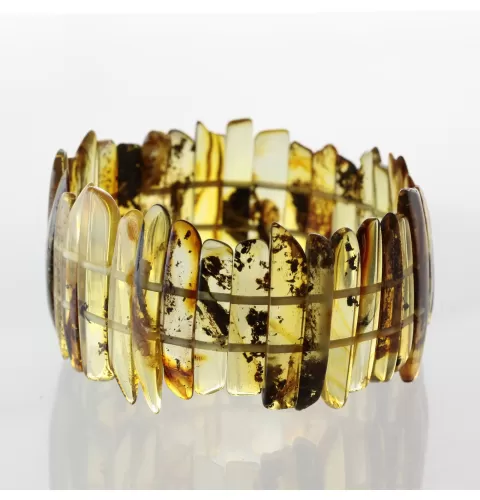 Sparkling pieces Baltic amber stretchy bracelet 19cm