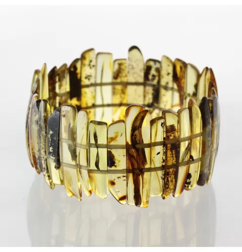 Sparkling pieces Baltic amber stretchy bracelet 19cm