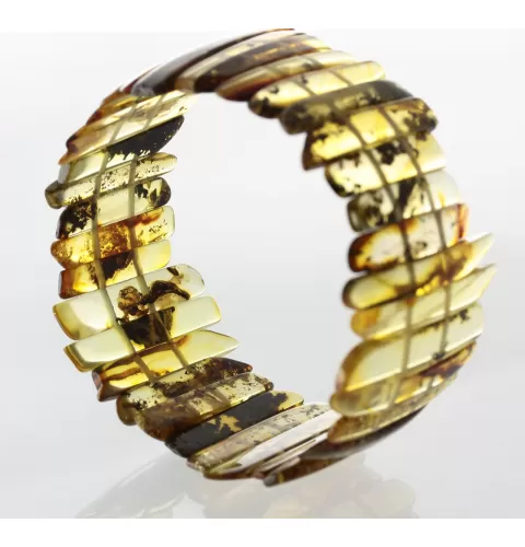 Sparkling pieces Baltic amber stretchy bracelet 19cm