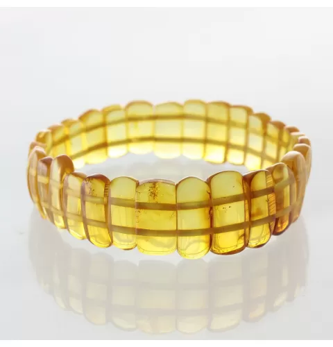 Sparkling pieces Baltic amber stretchy bracelet 18cm