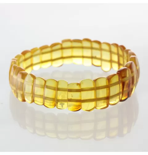 Sparkling pieces Baltic amber stretchy bracelet 18cm