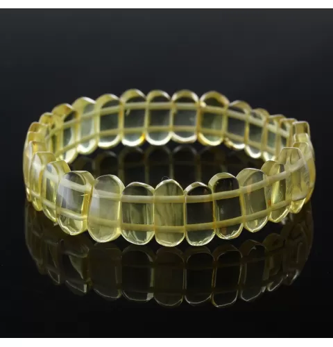 Sparkling pieces Baltic amber stretchy bracelet 18cm
