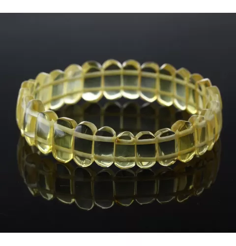 Sparkling pieces Baltic amber stretchy bracelet 18cm