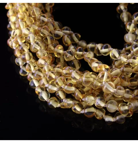 10 Lemon BAROQUE Baby teething Baltic amber necklaces 32cm