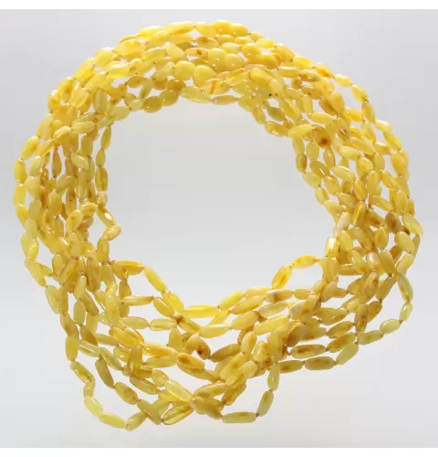 10 Butter BEANS Baltic amber adult wholesale necklaces 51cm