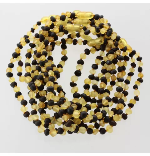 10 Raw Multi BAROQUE Baltic amber teething necklaces 32cm