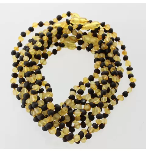 10 Raw Multi BAROQUE Baltic amber teething necklaces 32cm