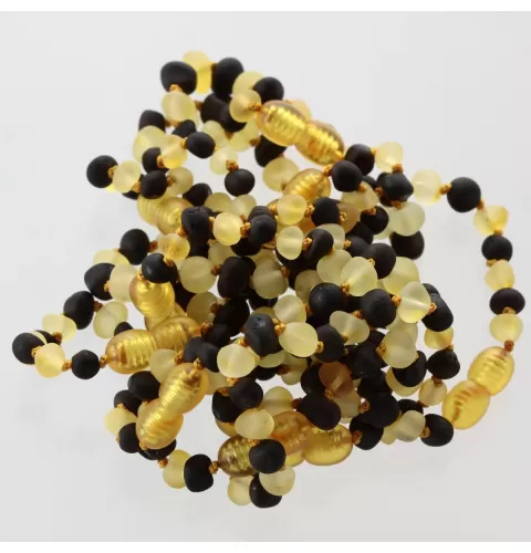 10 Raw Multi BAROQUE Baltic amber teething bracelets 14cm
