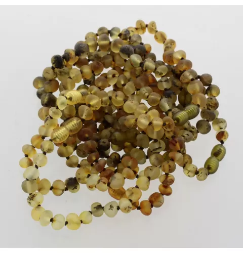 10 Raw Green BAROQUE Baltic Amber Bracelet 19cm