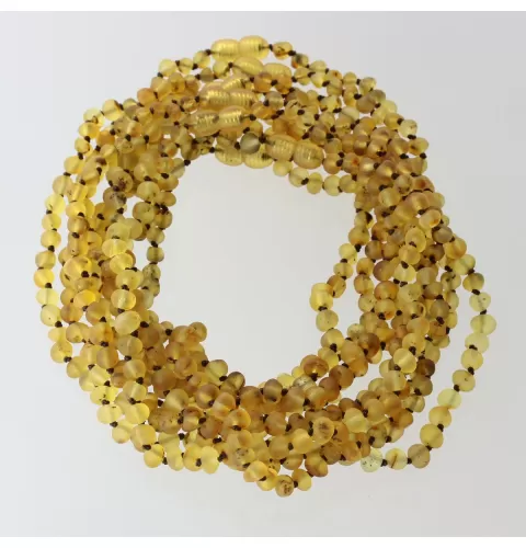 10 Raw Green BAROQUE Baltic amber teething necklaces 33cm