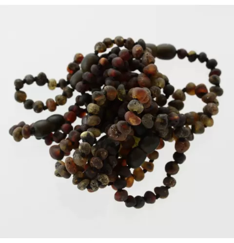 10 Raw Dark BAROQUE Baltic amber teething bracelets 14cm