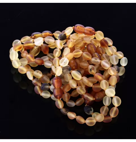 10 Raw Mix BEANS Baltic amber teething bracelets 16cm