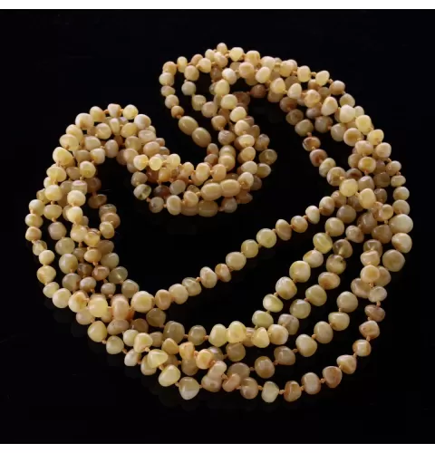5 Butter BAROQUE beads Baltic amber adult necklaces 50cm