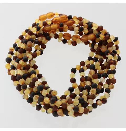 10 Raw Multi BAROQUE teething Baltic amber necklaces 32cm